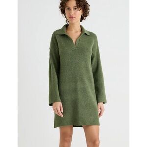 Abercrombie & Fitch Thyme Green Collared Sweater Dress